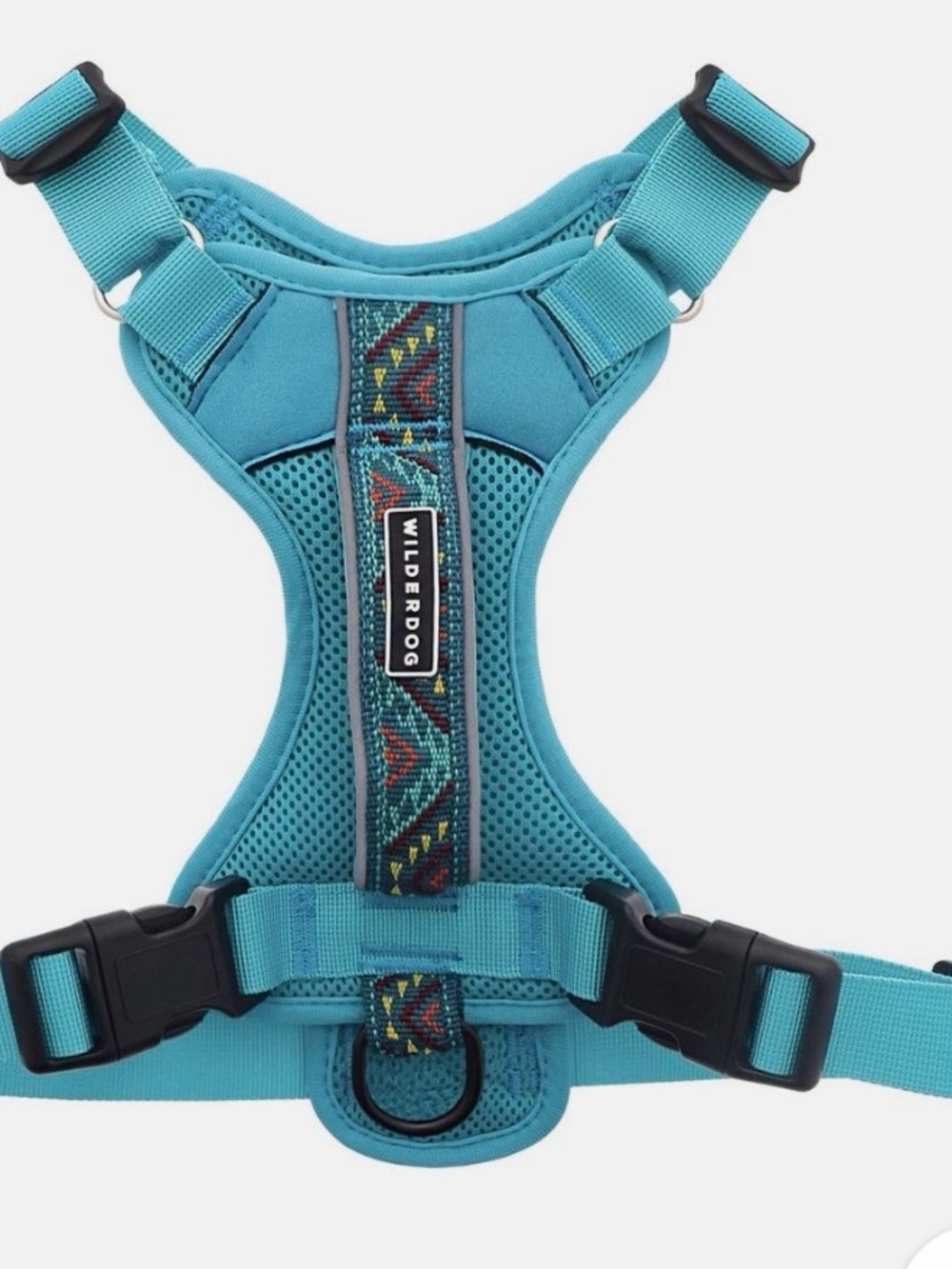 Wilderdog Teal Padded Dog Harness with Decorative Webbing